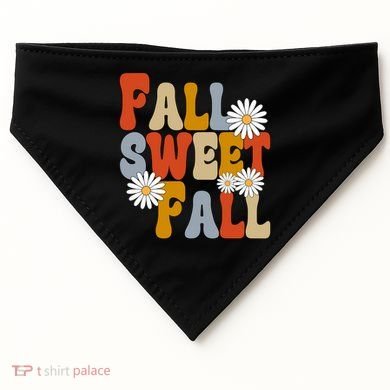 Fall Sweet Fall Retro Flower USA-Made Doggie Bandana