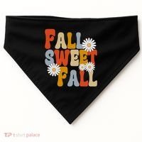 Fall Sweet Fall Retro Flower USA-Made Doggie Bandana thumb 0