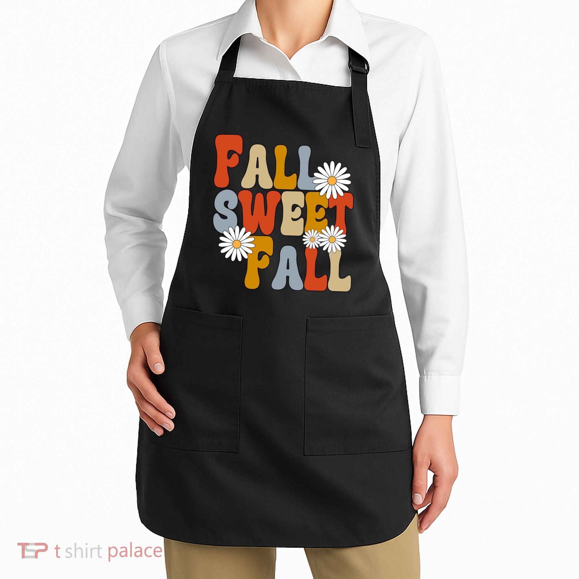 Fall Sweet Fall Retro Flower Apron