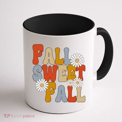 Fall Sweet Fall Retro Flower Coffee Mug back