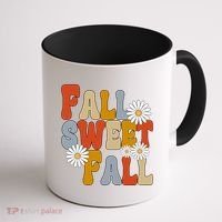 Fall Sweet Fall Retro Flower Coffee Mug thumb 1