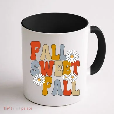 Fall Sweet Fall Retro Flower Coffee Mug back