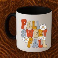 Fall Sweet Fall Retro Flower Coffee Mug thumb 2