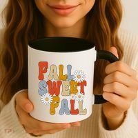 Fall Sweet Fall Retro Flower Coffee Mug thumb 3