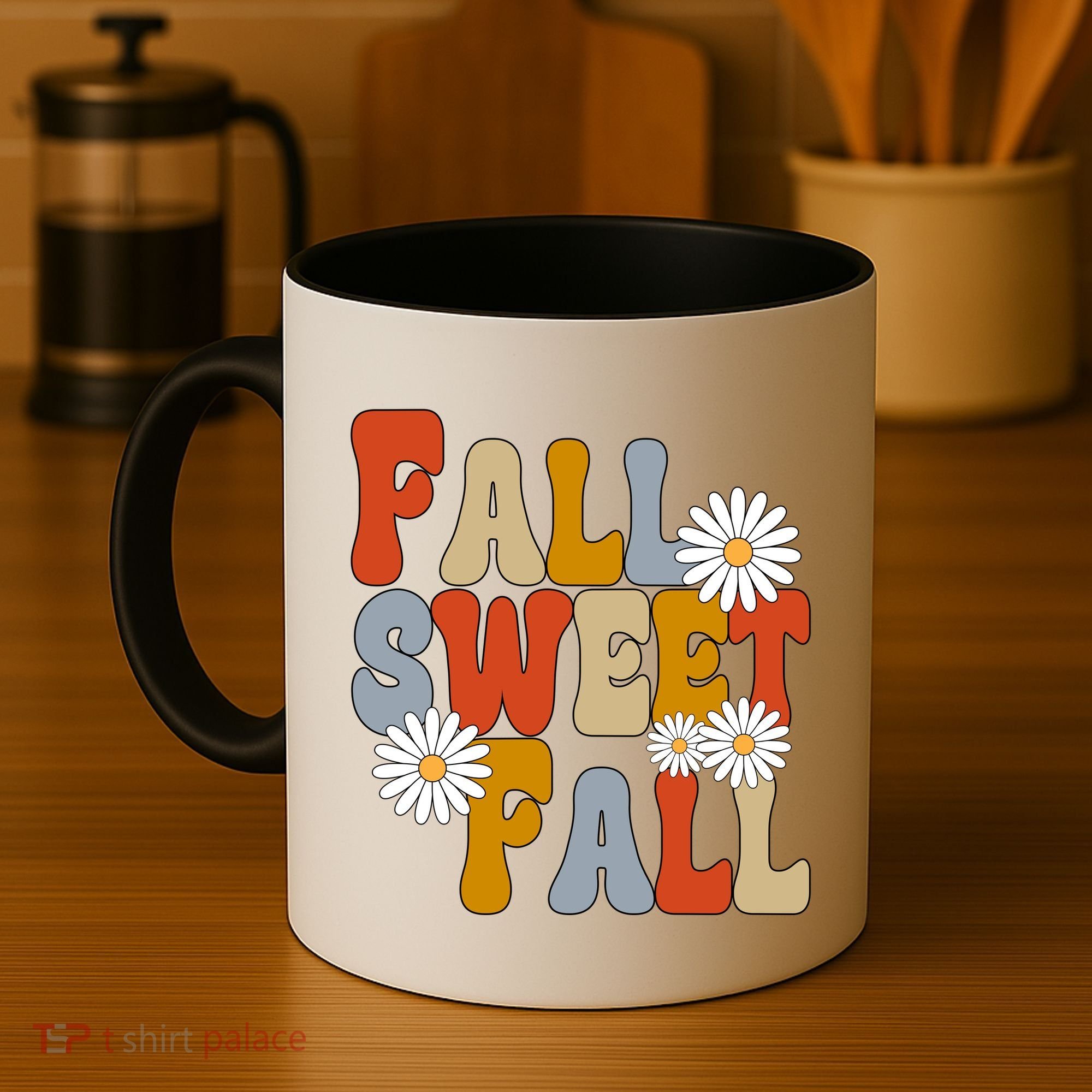 Fall Sweet Fall Retro Flower Coffee Mug