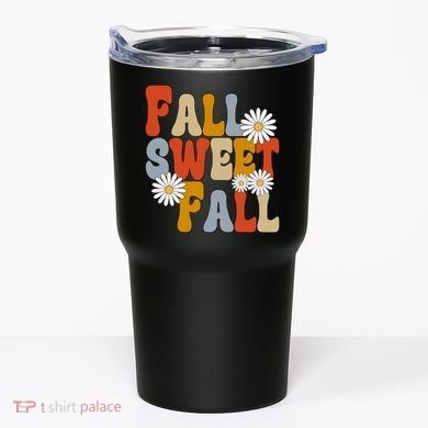 Fall Sweet Fall Retro Flower Tumbler
