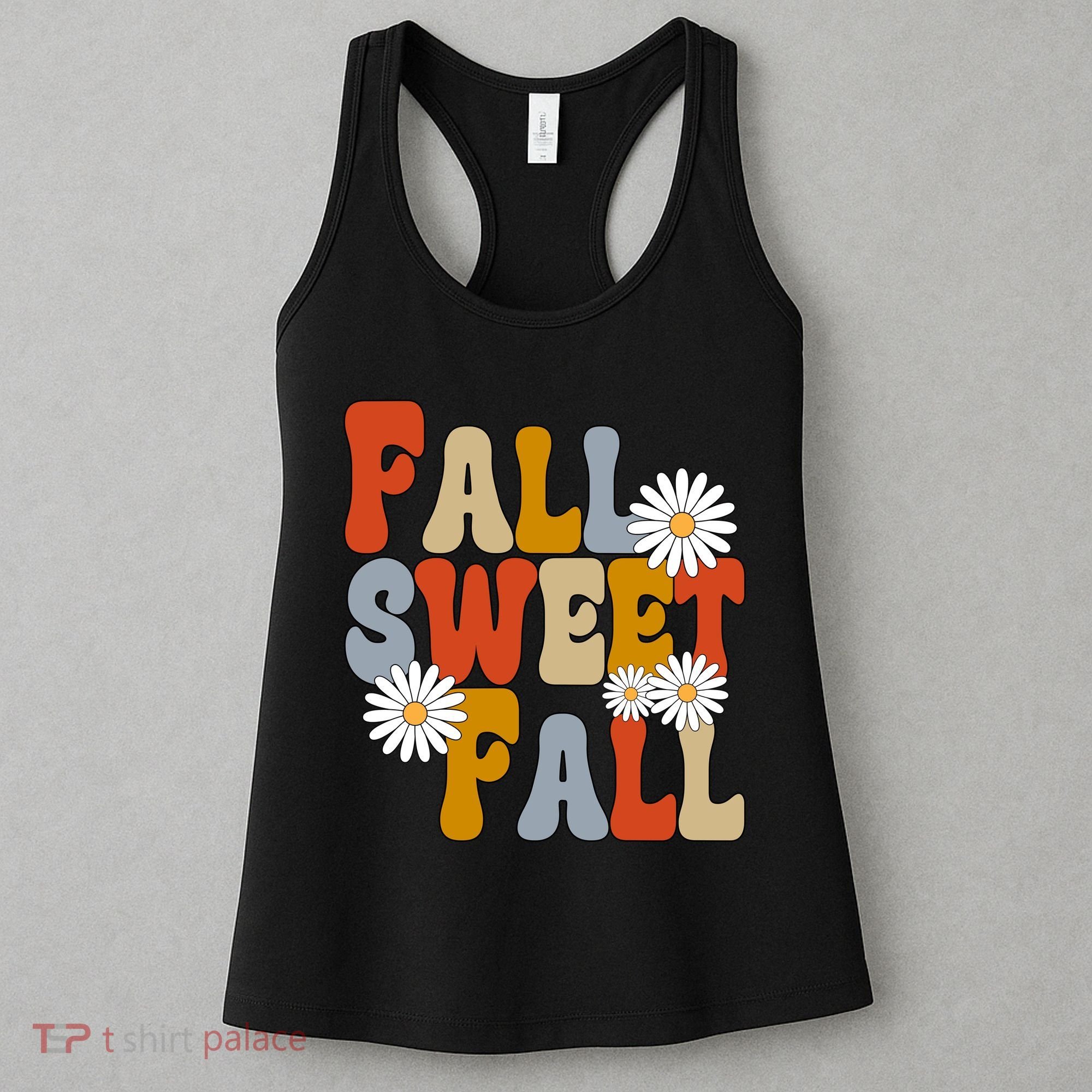 Fall Sweet Fall Retro Flower Women's Tank Top