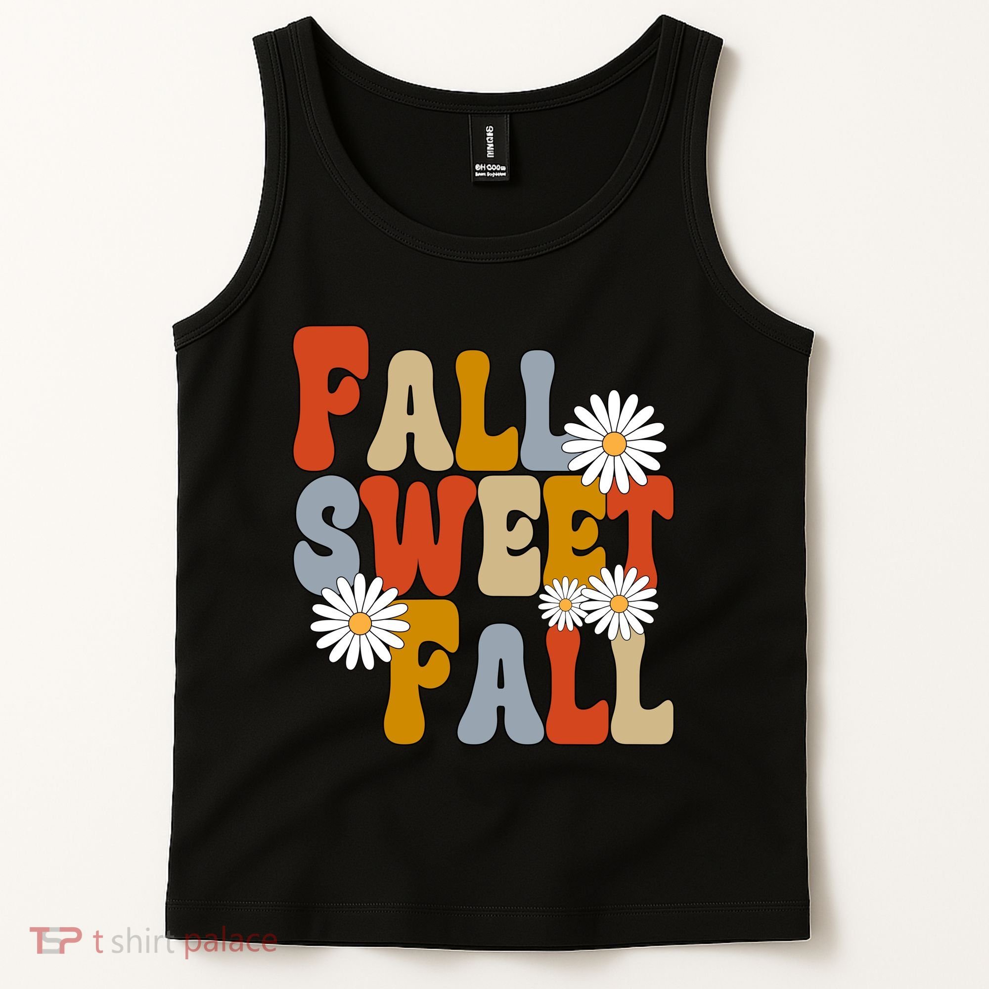 Fall Sweet Fall Retro Flower Tank Top