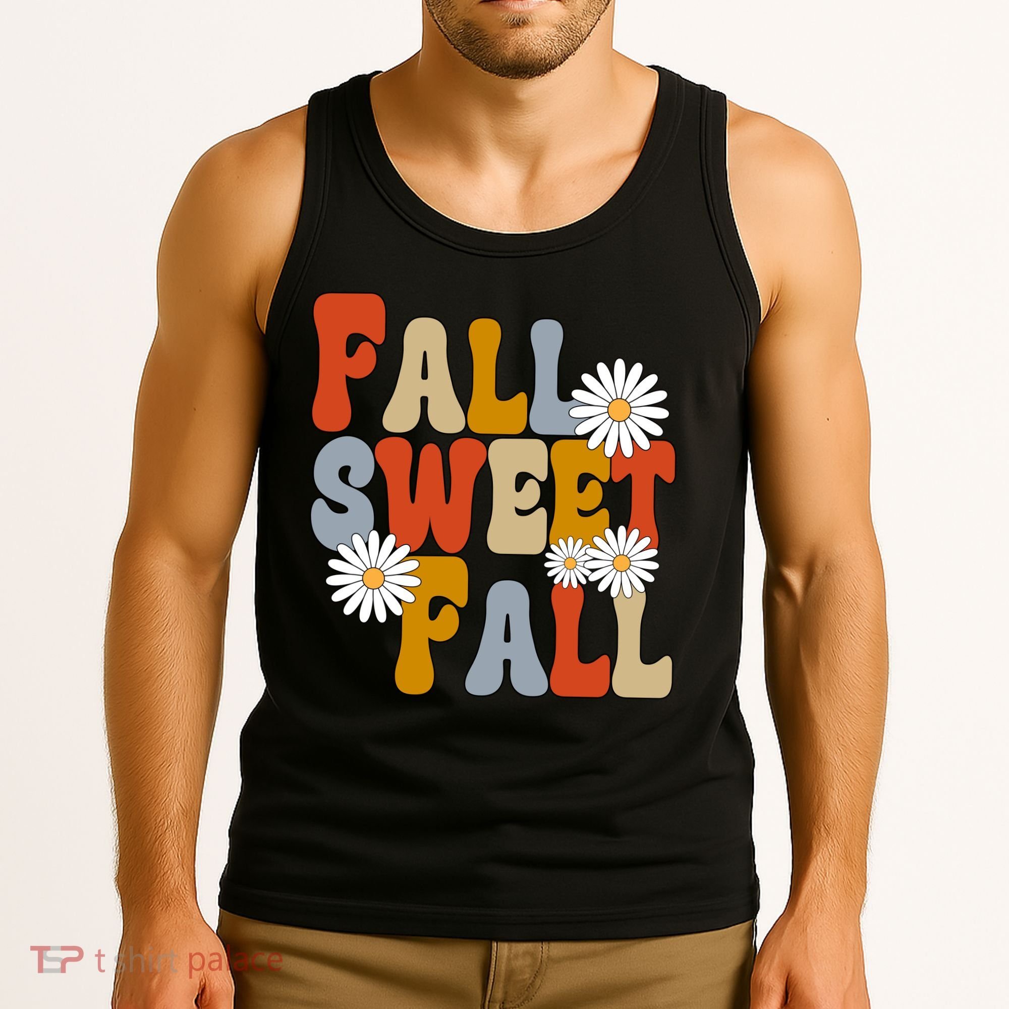 Fall Sweet Fall Retro Flower Tank Top