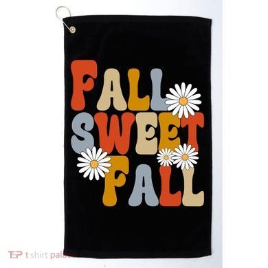 Fall Sweet Fall Retro Flower Golf Towel