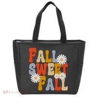 Fall Sweet Fall Retro Flower Tote Bag thumb 0