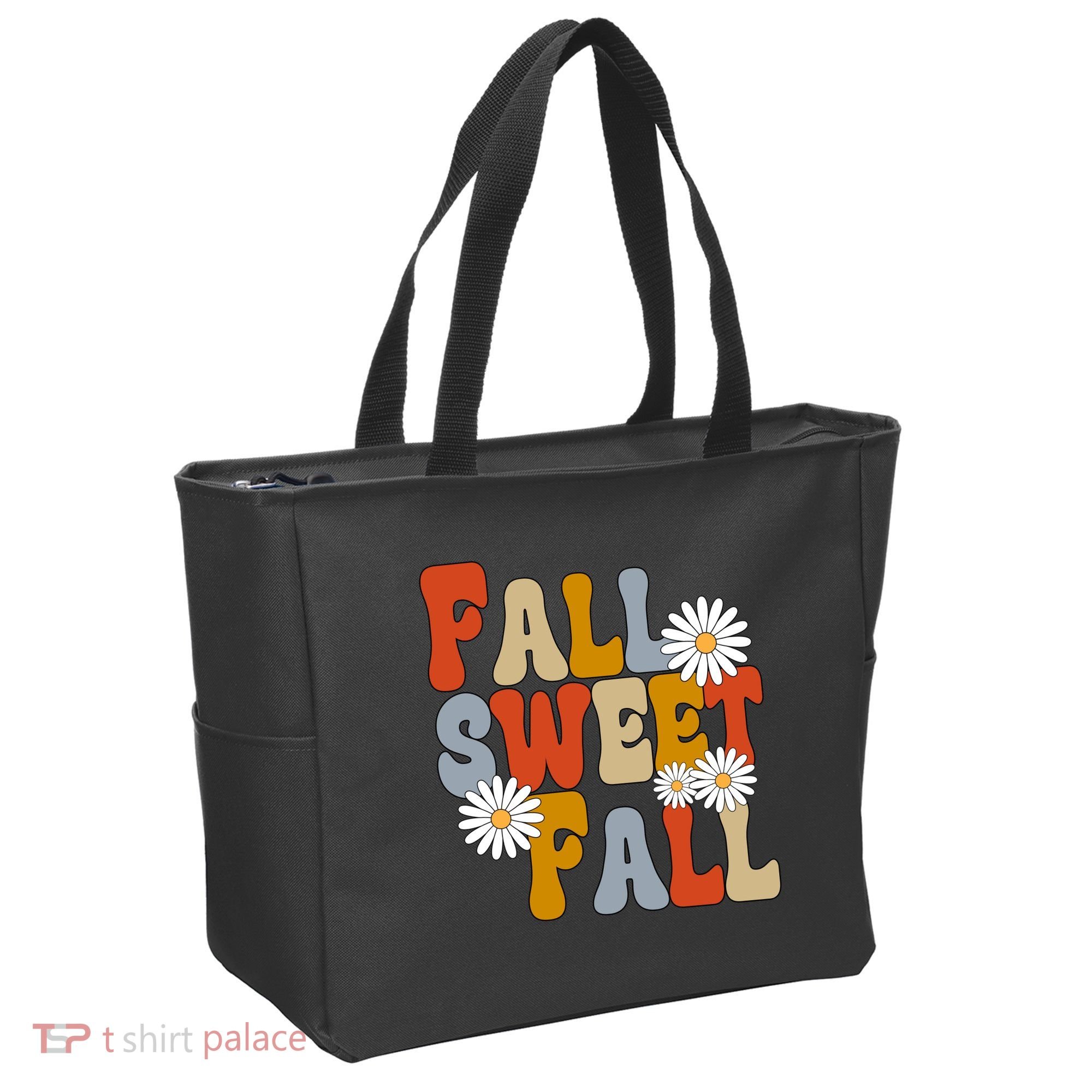 Fall Sweet Fall Retro Flower Tote Bag