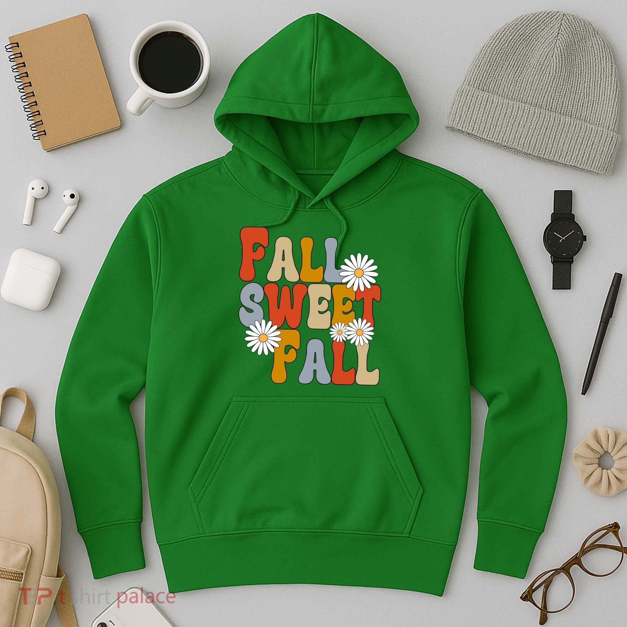 Fall Sweet Fall Retro Flower Hoodie