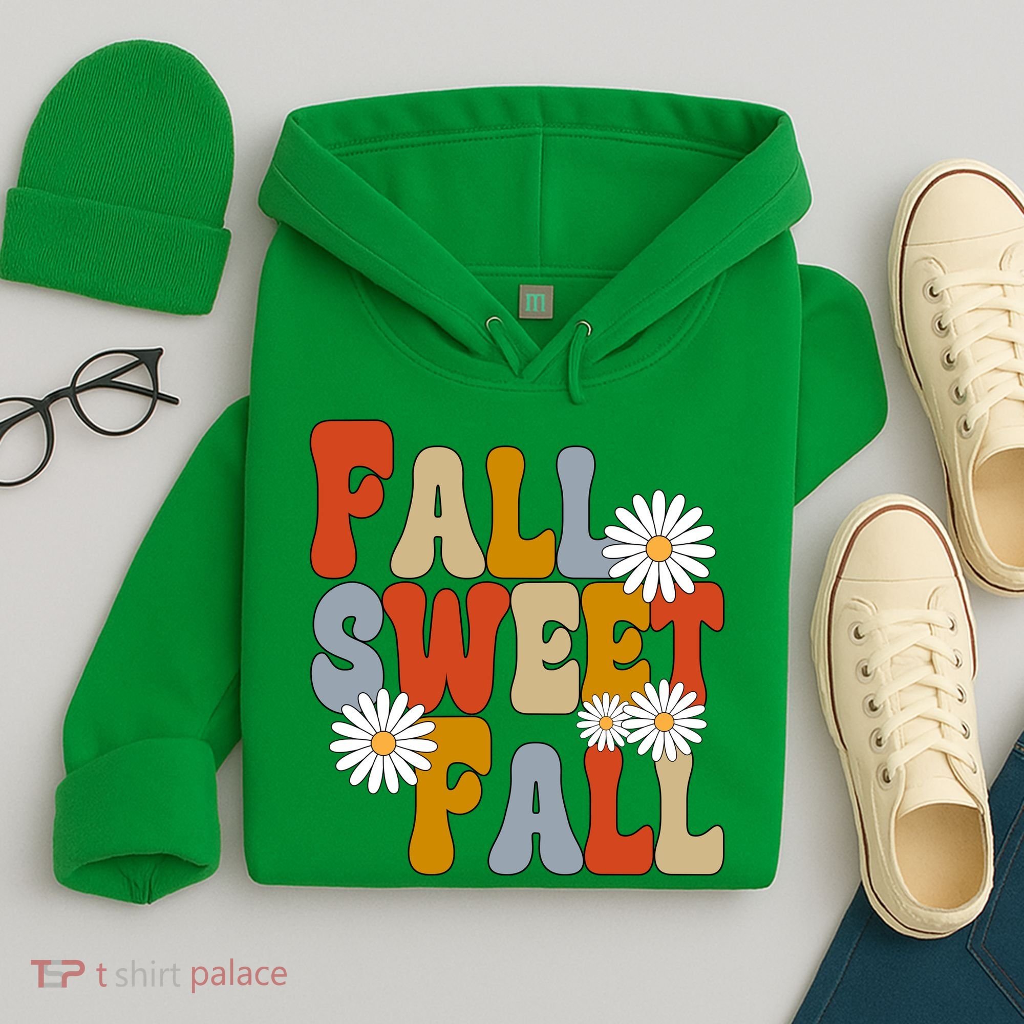 Fall Sweet Fall Retro Flower Hoodie