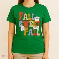 Fall Sweet Fall Retro Flower T-Shirt thumb 4