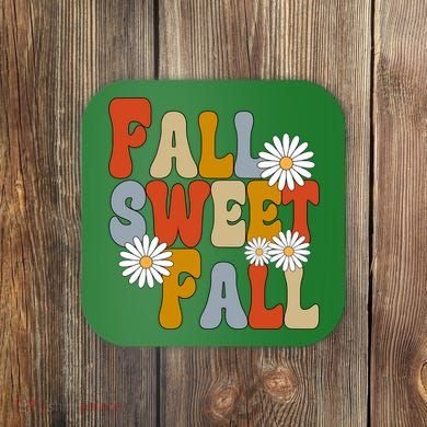 Fall Sweet Fall Retro Flower Coaster
