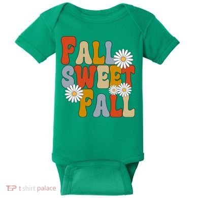 Fall Sweet Fall Retro Flower Baby Bodysuit
