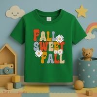 Fall Sweet Fall Retro Flower Toddler T-Shirt thumb 3