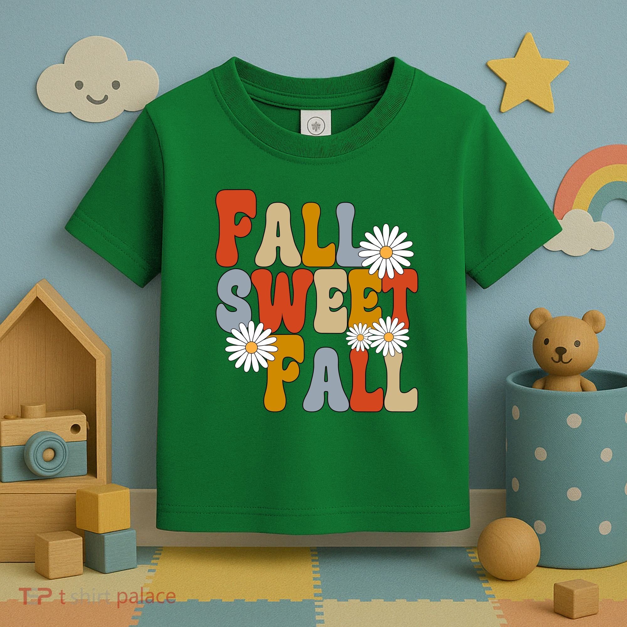 Fall Sweet Fall Retro Flower Toddler T-Shirt