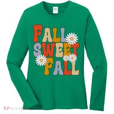 Fall Sweet Fall Retro Flower Women's Long Sleeve Shirt