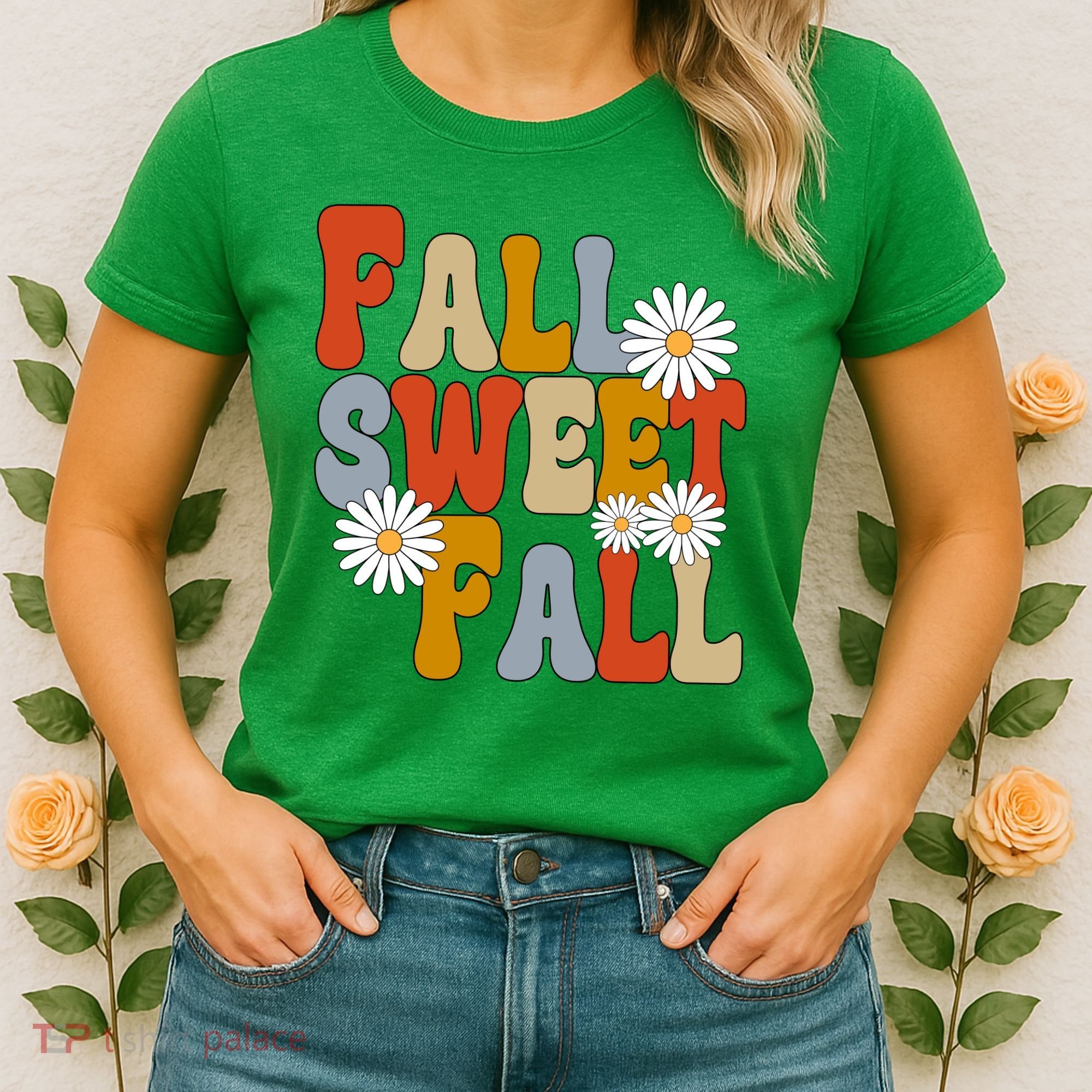 Fall Sweet Fall Retro Flower Women's T-Shirt