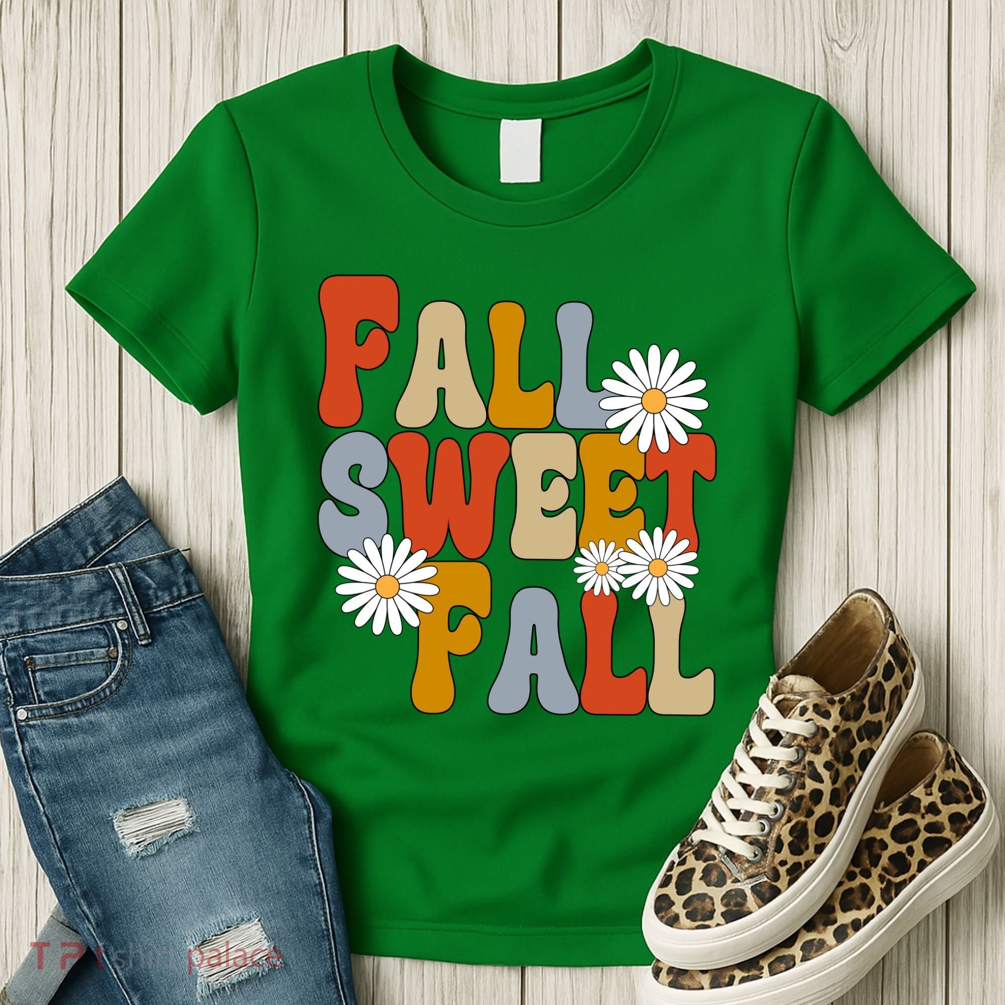 Fall Sweet Fall Retro Flower Women's T-Shirt