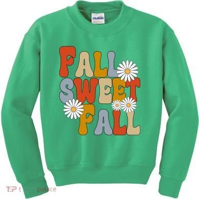 Fall Sweet Fall Retro Flower Kids Sweatshirt