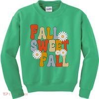 Fall Sweet Fall Retro Flower Kids Sweatshirt thumb 0