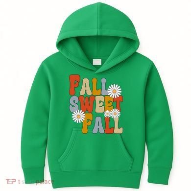 Fall Sweet Fall Retro Flower Kids Hoodie