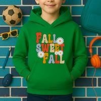 Fall Sweet Fall Retro Flower Kids Hoodie thumb 2