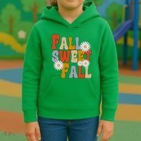 Fall Sweet Fall Retro Flower Kids Hoodie thumb 3