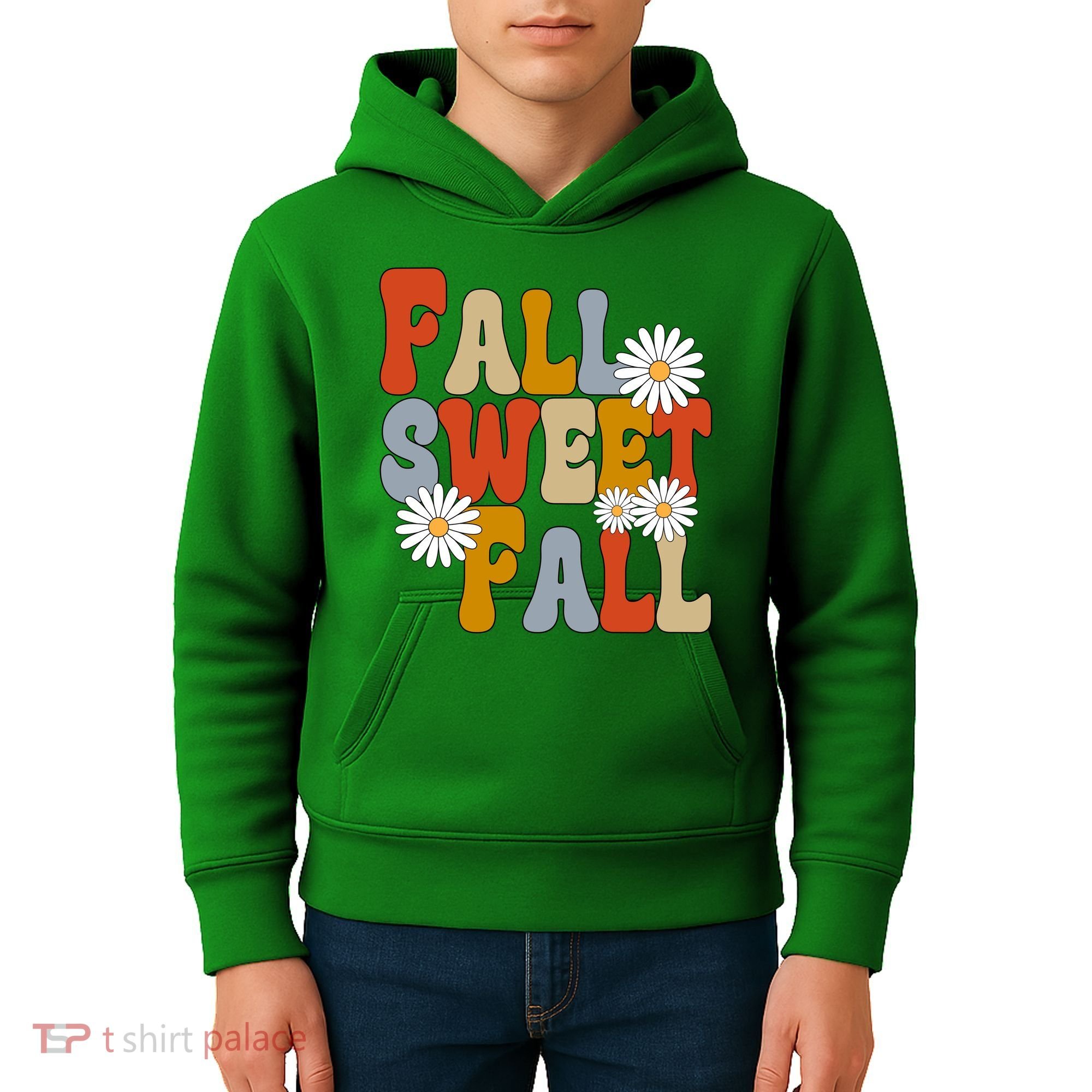 Fall Sweet Fall Retro Flower Kids Hoodie