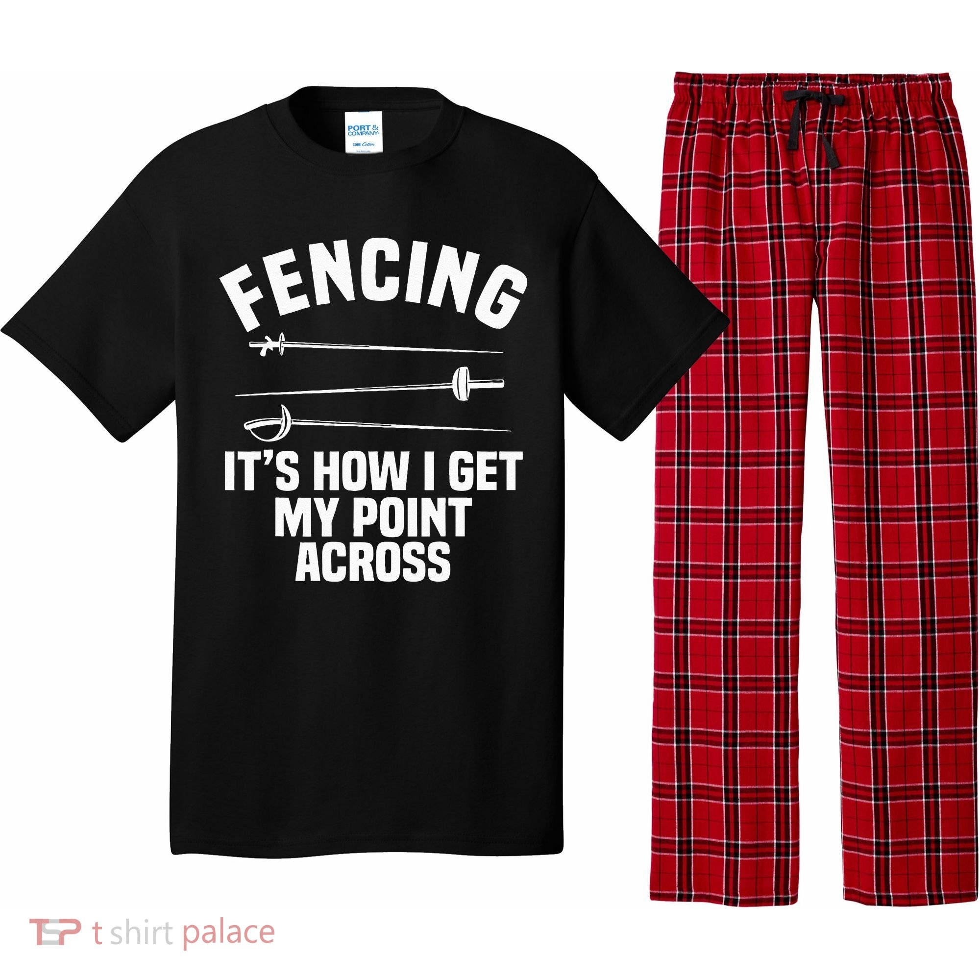 Fencing Sport Fence Foil Epee Sabre Sword Fencer Pajama Set