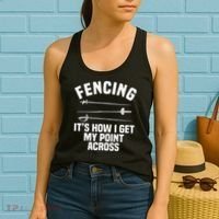 Fencing Sport Fence Foil Epee Sabre Sword Fencer Women's Tank Top thumb 2