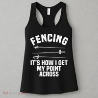 Fencing Sport Fence Foil Epee Sabre Sword Fencer Women's Tank Top thumb 3