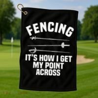 Fencing Sport Fence Foil Epee Sabre Sword Fencer Golf Towel thumb 1
