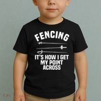 Fencing Sport Fence Foil Epee Sabre Sword Fencer Toddler T-Shirt thumb 2