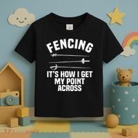 Fencing Sport Fence Foil Epee Sabre Sword Fencer Toddler T-Shirt thumb 3