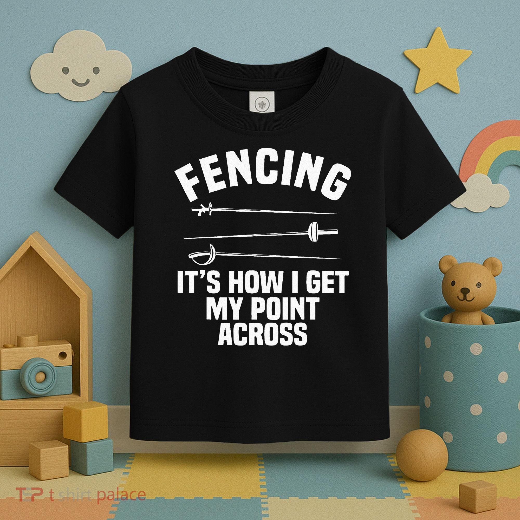 Fencing Sport Fence Foil Epee Sabre Sword Fencer Toddler T-Shirt