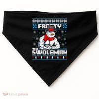 Frosty Swoleman Funny Christmas Workout Gym Weight Lifting USA-Made Doggie Bandana thumb 0