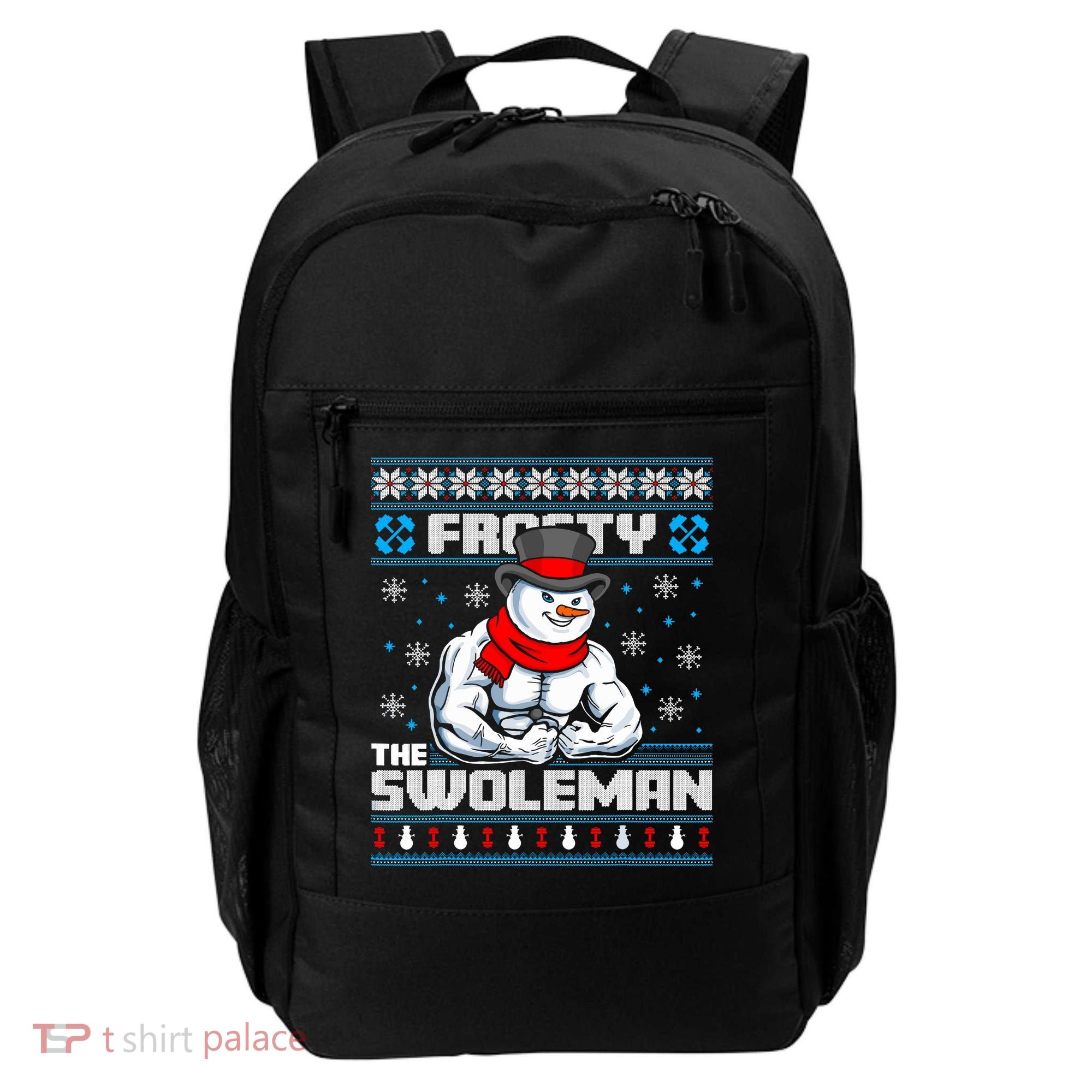 Frosty Swoleman Funny Christmas Workout Gym Weight Lifting Backpack