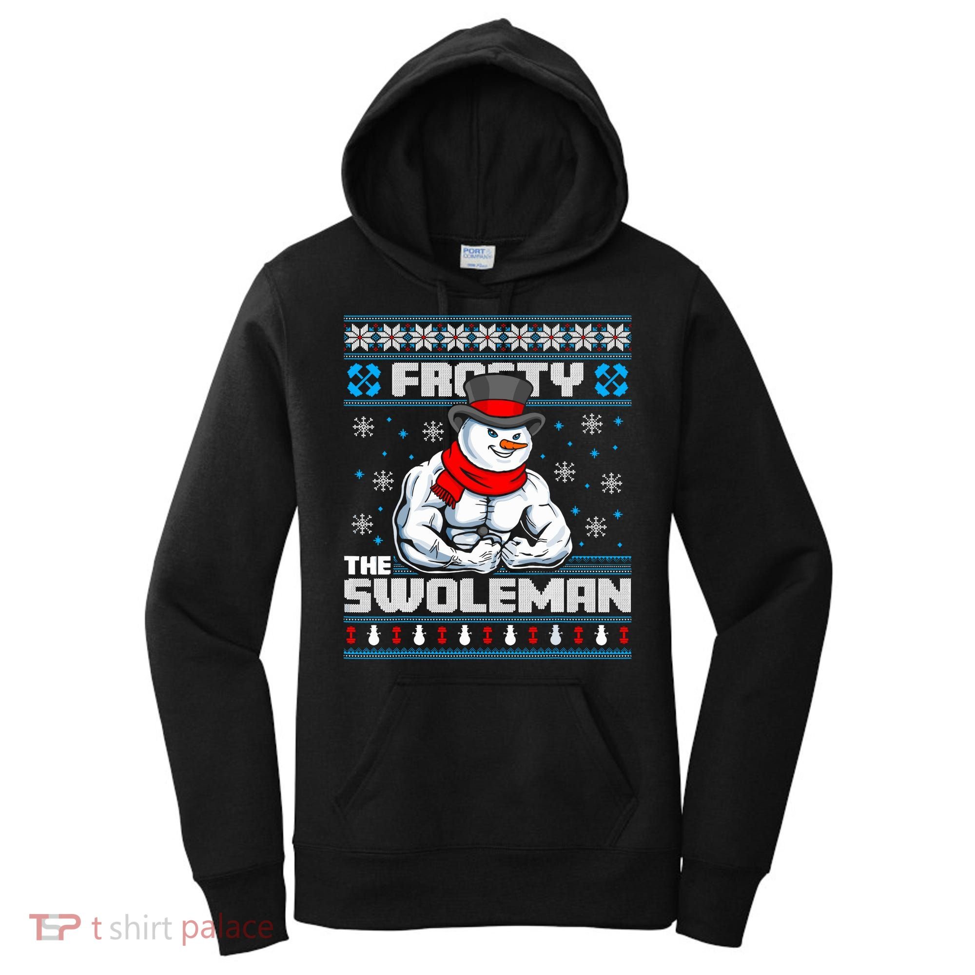 Frosty Swoleman Funny Christmas Workout Gym Weight Lifting Women's Hoodie