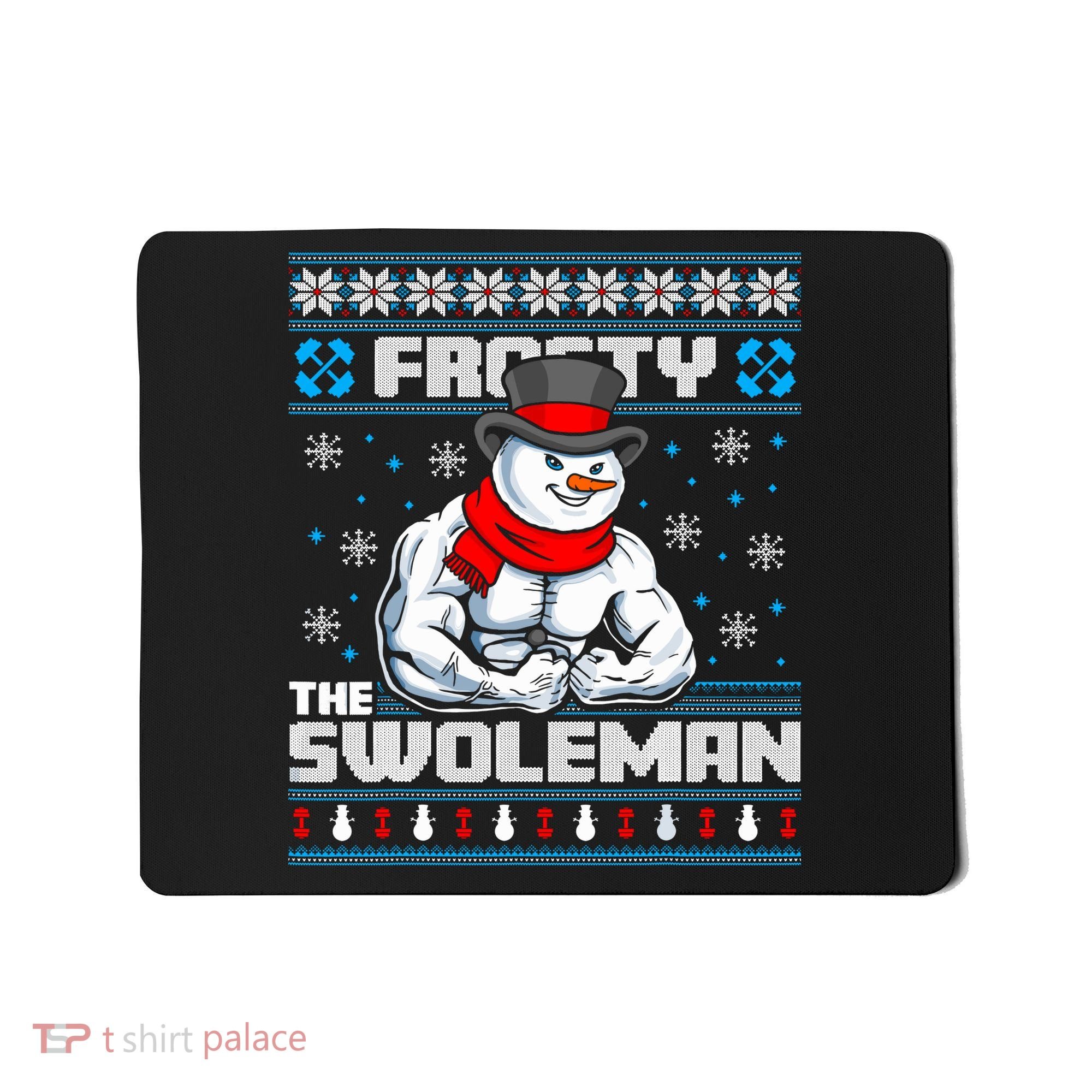 Frosty Swoleman Funny Christmas Workout Gym Weight Lifting Mousepad