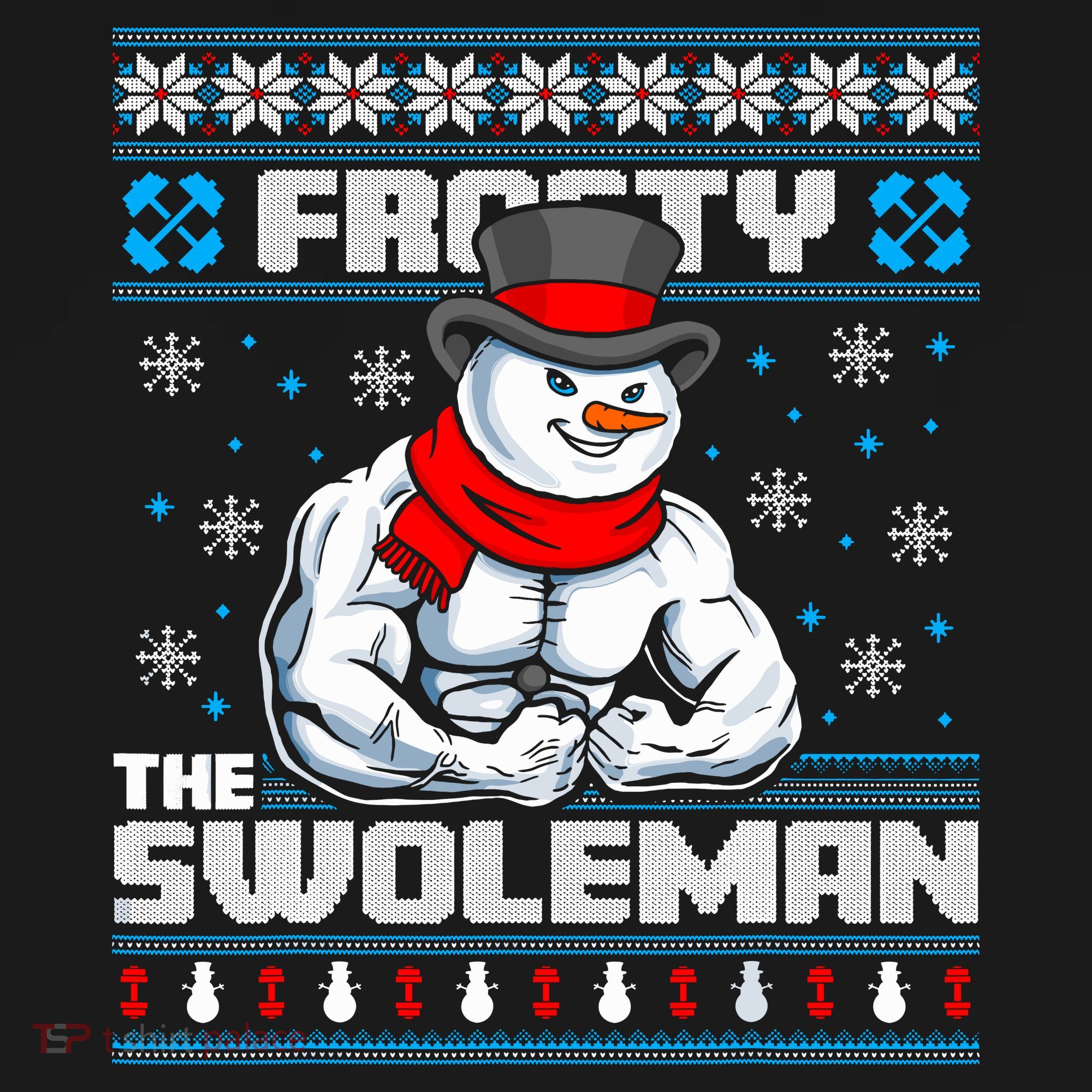 Frosty Swoleman Funny Christmas Workout Gym Weight Lifting Mousepad
