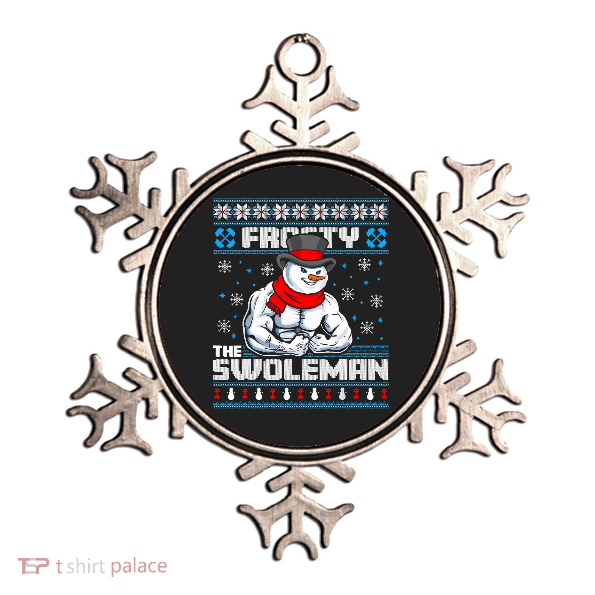 Frosty Swoleman Funny Christmas Workout Gym Weight Lifting Ornament