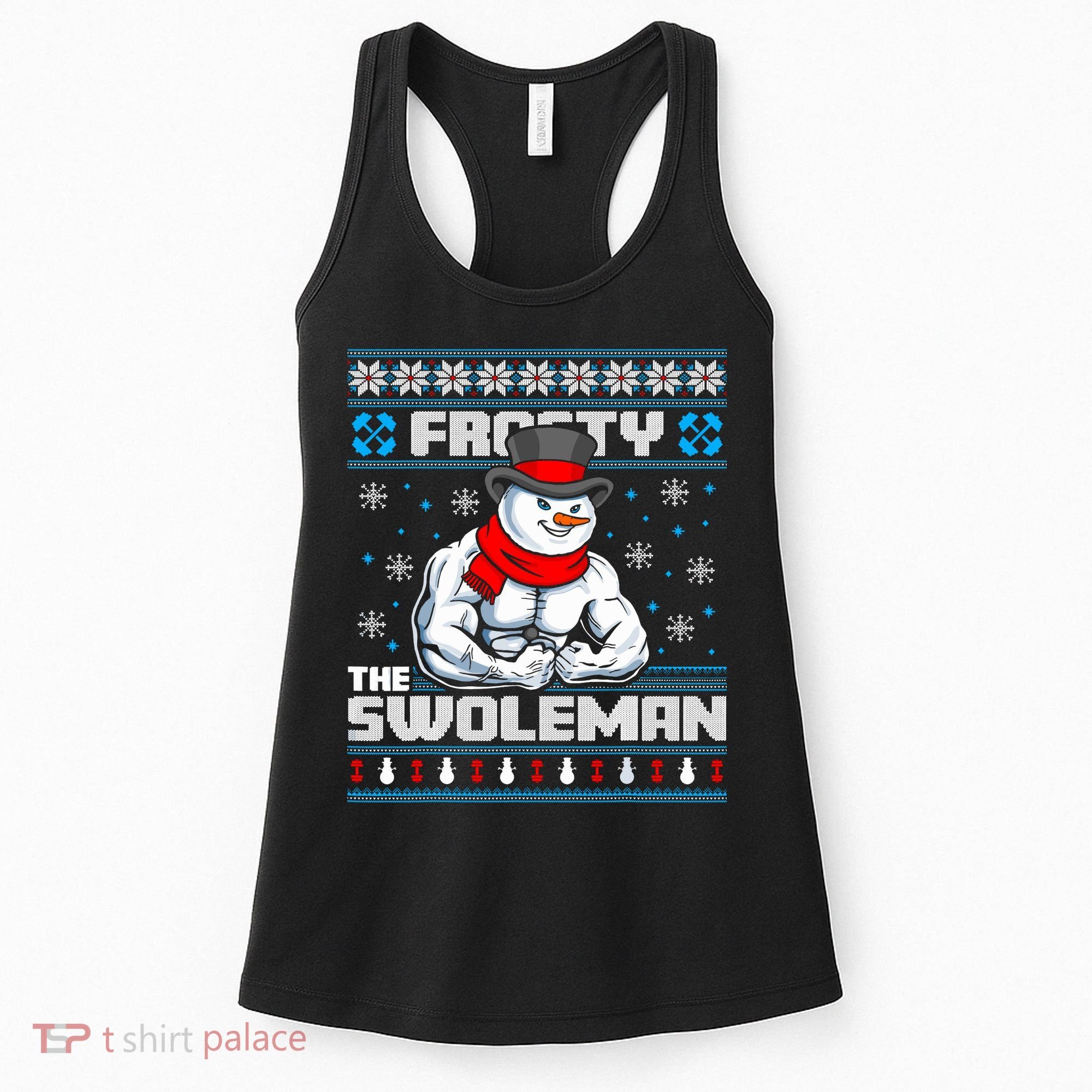 Frosty Swoleman Funny Christmas Workout Gym Weight Lifting Women's Tank Top