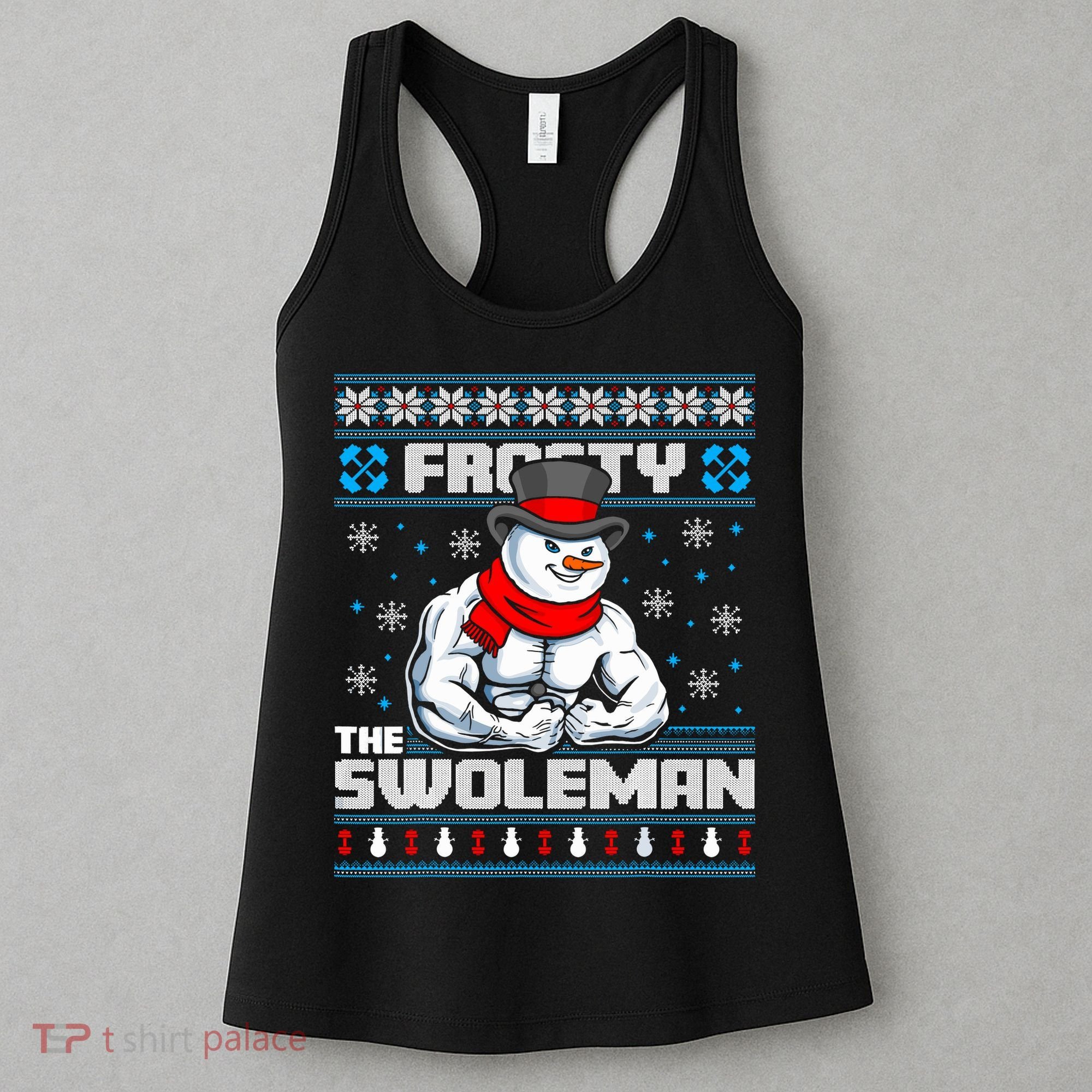 Frosty Swoleman Funny Christmas Workout Gym Weight Lifting Women's Tank Top