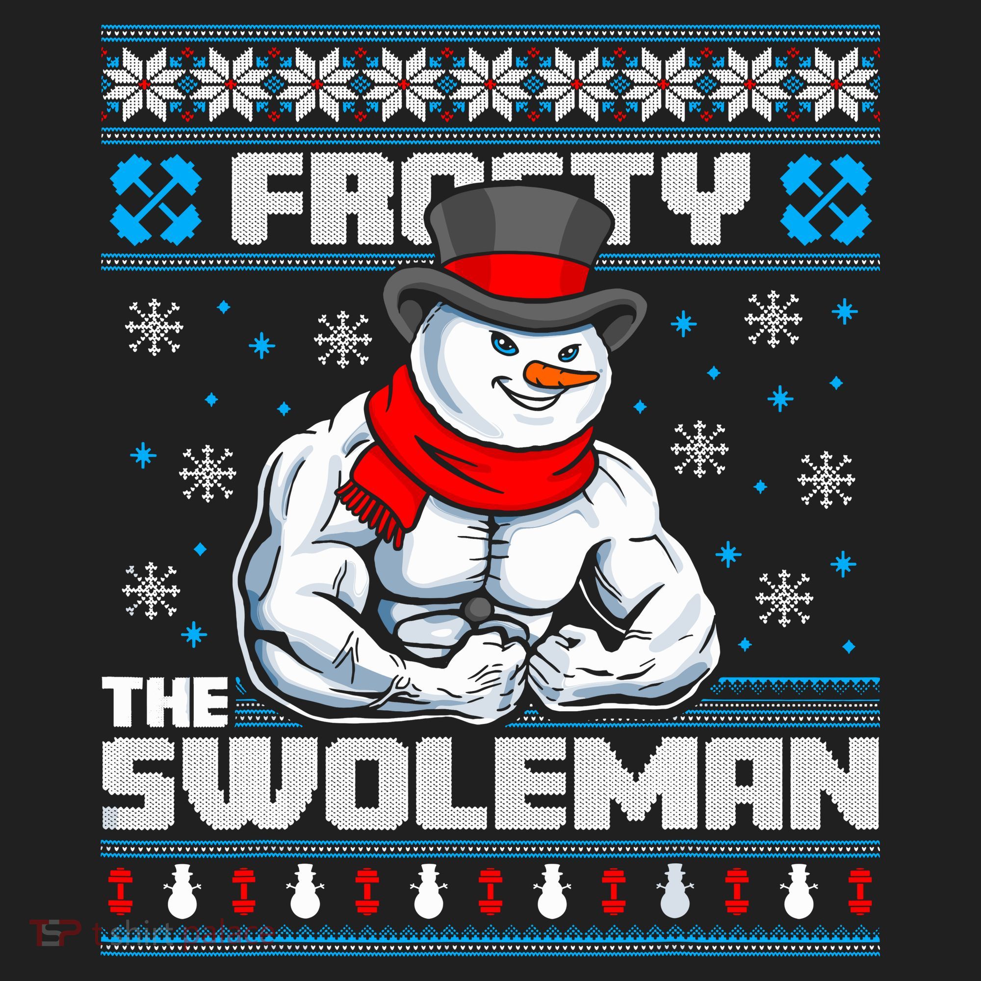 Frosty Swoleman Funny Christmas Workout Gym Weight Lifting Hat