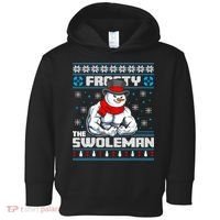 Frosty Swoleman Funny Christmas Workout Gym Weight Lifting Toddler Hoodie thumb 0