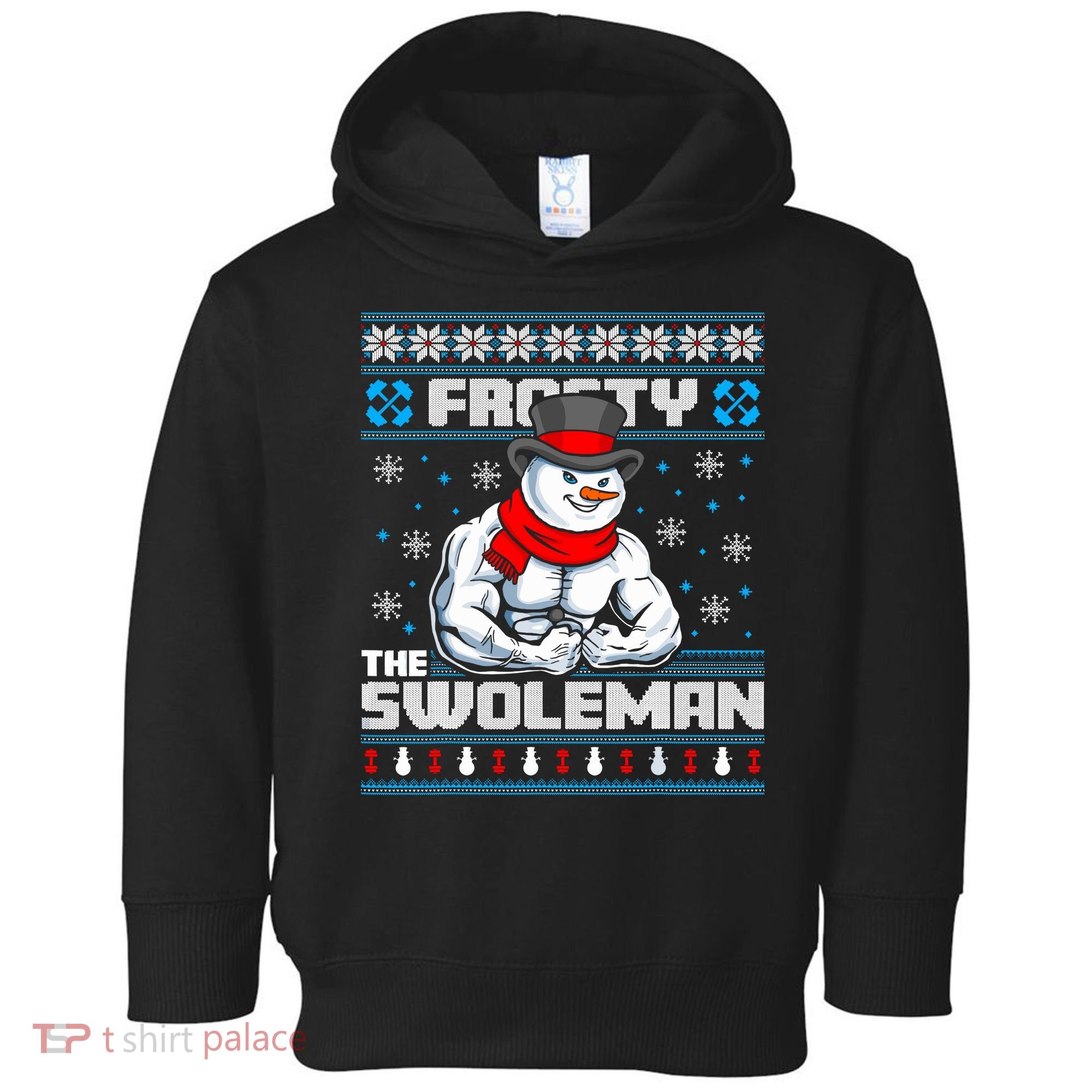 Frosty Swoleman Funny Christmas Workout Gym Weight Lifting Toddler Hoodie